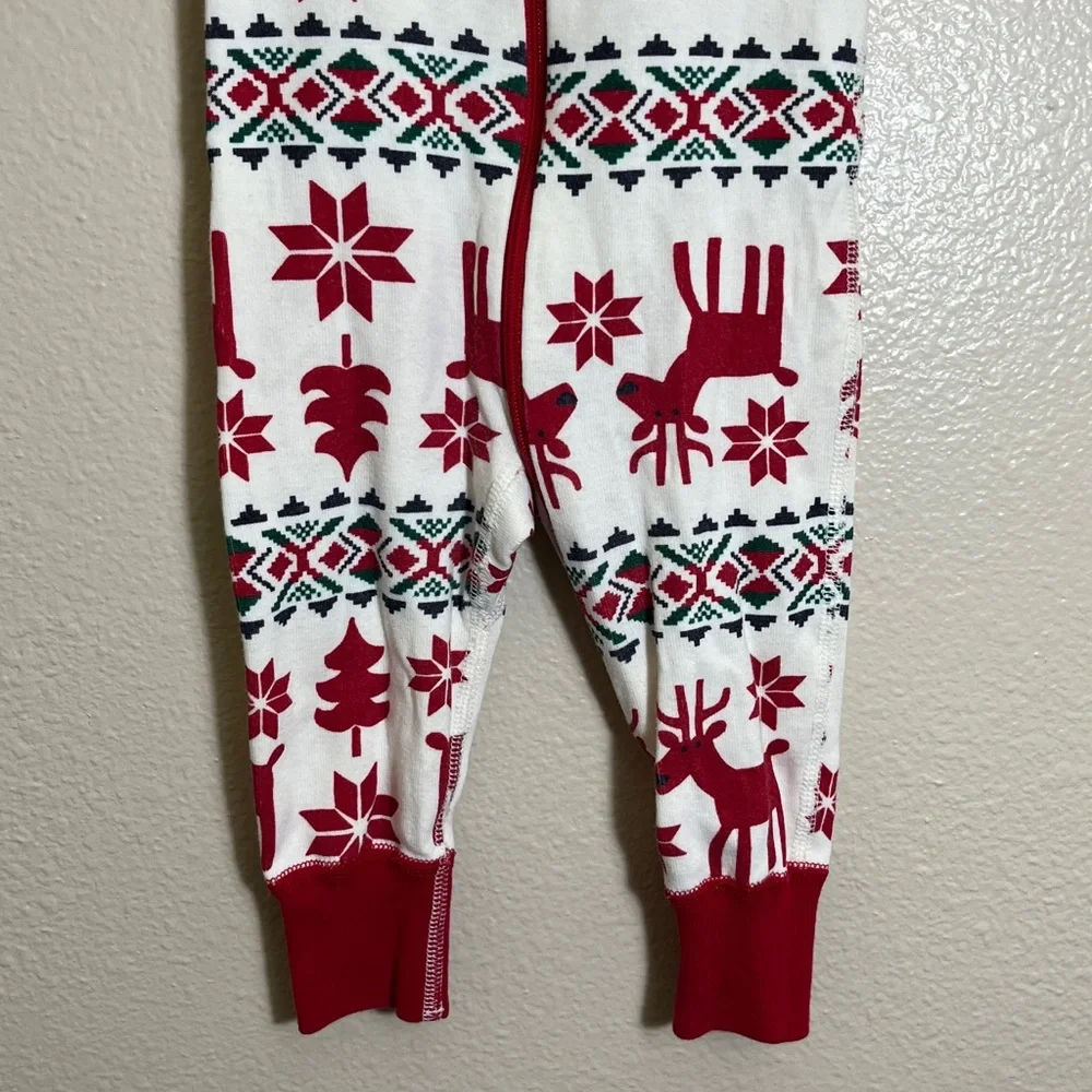 Hanna Andersson Red White Organic Cotton Holiday One Piece Pajama